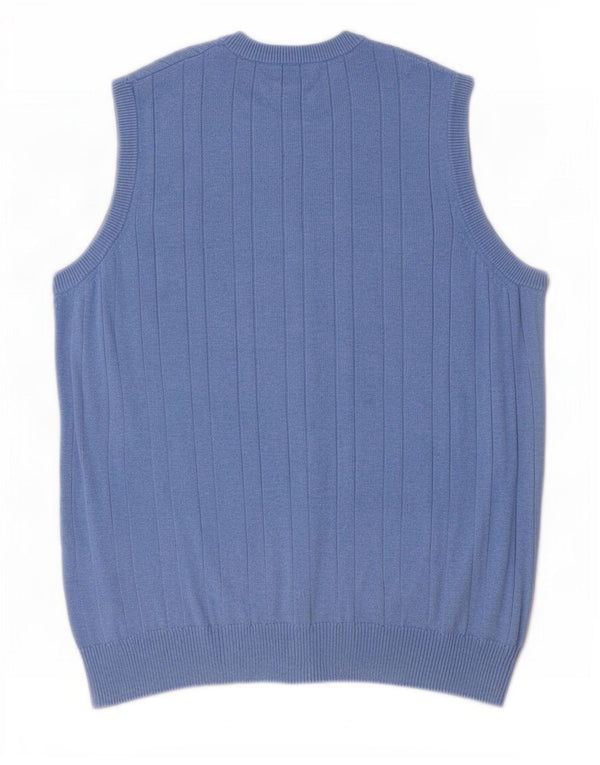 Marks & Spencer Ανδρικό γιλέκο Tank Top Μικρό μπλε βαμβακερό