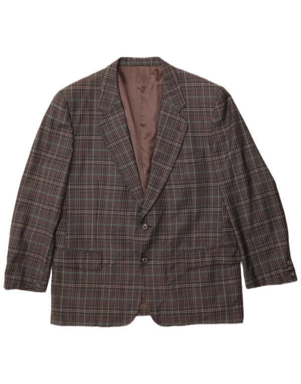 Gianluca Lorenzi Ανδρικό σακάκι με 2 κουμπιά σακάκι IT 56 3XL Grey Check Wool