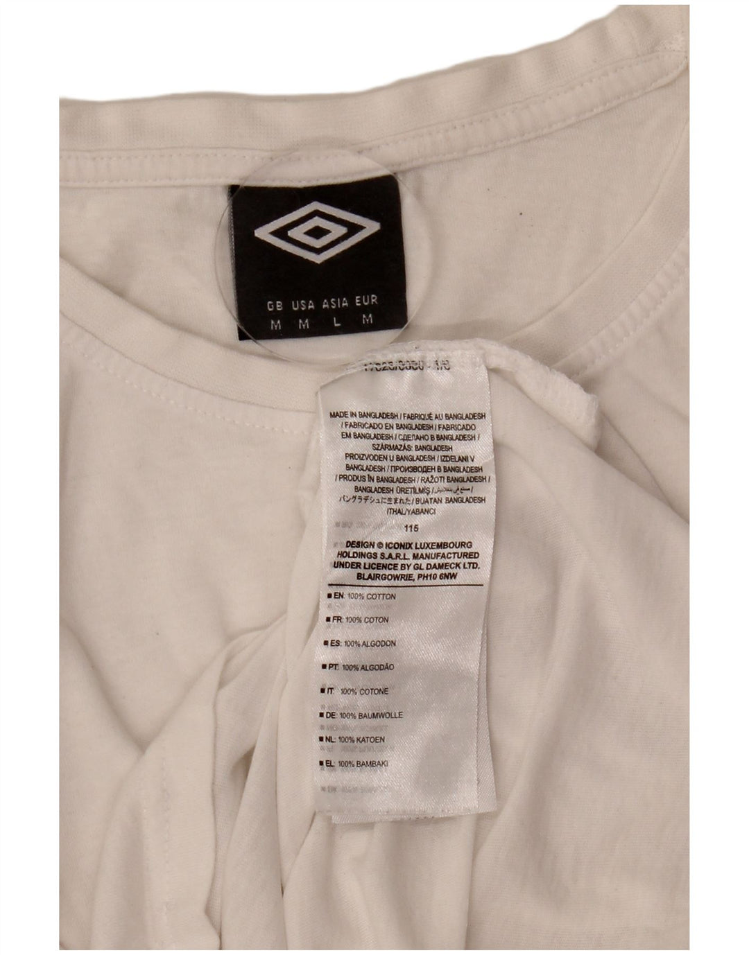 Ανδρικό T-Shirt Umbro Τοπ μεσαίο λευκό βαμβακερό