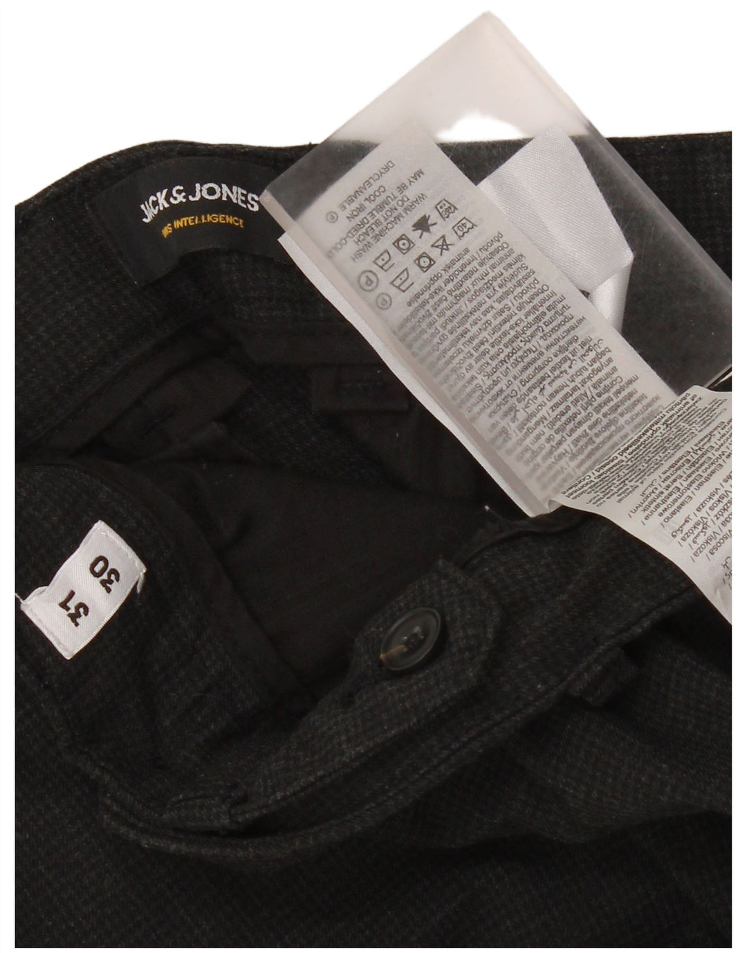 Ανδρικό Jack & Jones Slim Fit Casual Παντελόνι W31 L30 Γκρι Houndstooth Μοντέρνο