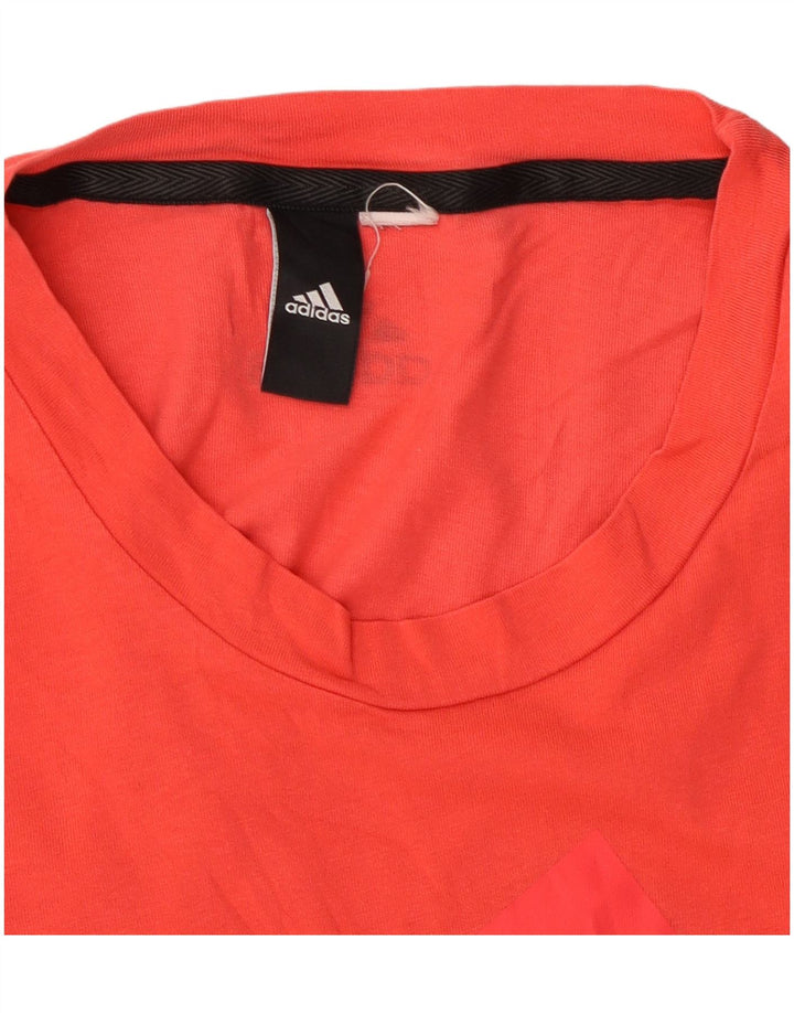 Γυναικείο γραφικό T-Shirt ADIDAS Top UK 12 Medium Red