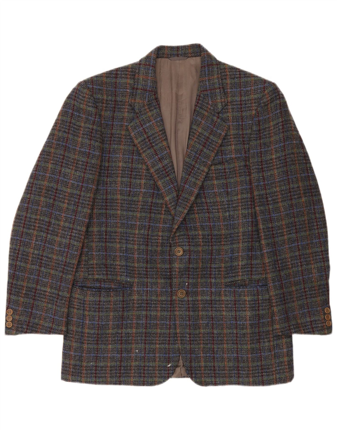 Vintage Ανδρικό σακάκι με 2 κουμπιά σακάκι UK 40 Large Grey Check Wool