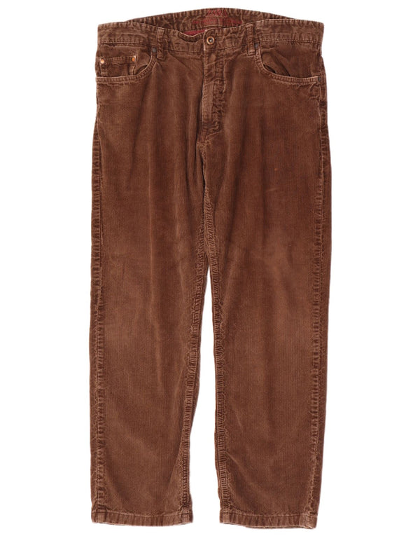 Zara Ανδρικό ίσιο κοτλέ παντελόνι EU 44 Large W34 L28 Καφέ βαμβακερό