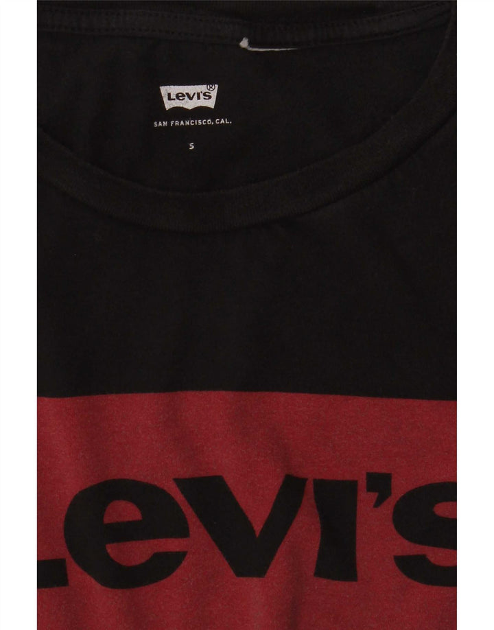 Γυναικείο γραφικό T-Shirt Levi's Top UK 10 Small Black
