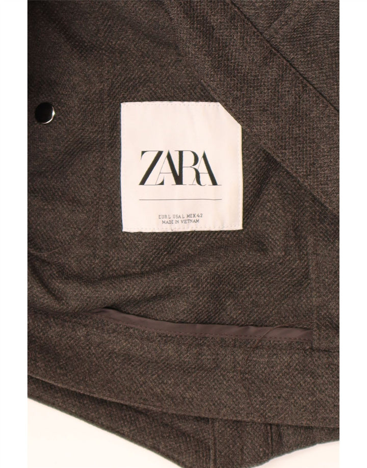 Zara Ανδρικό καπιτονέ μπουφάν με φερμουάρ UK 40 Large Grey