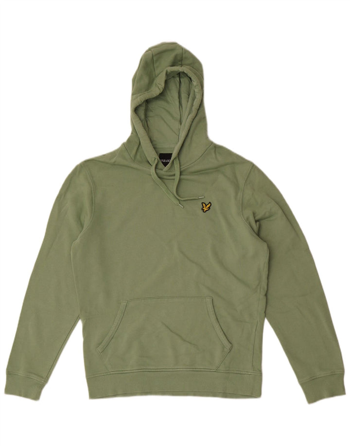 Ανδρικό μπλουζάκι με κουκούλα Lyle & Scott, μεσαίο πράσινο βαμβακερό