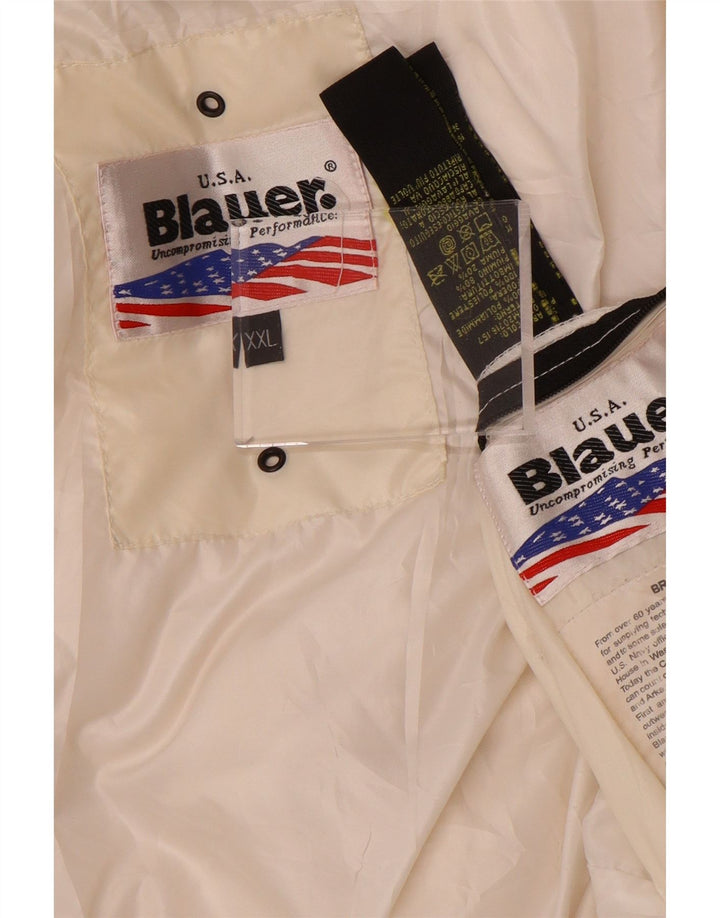 Blauer Γυναικείο Μπουφάν UK 20 2XL Λευκό Πολυαμίδιο