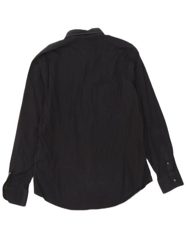 Ανδρικό πουκάμισο Massimo Dutti Slim Fit XL Μαύρο