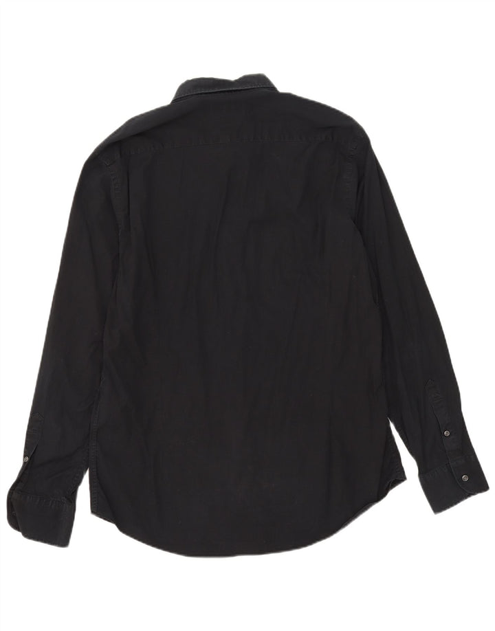 Ανδρικό πουκάμισο Massimo Dutti Slim Fit XL Μαύρο