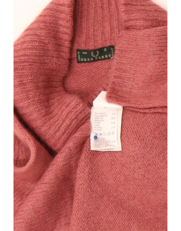 Fred Perry γυναικείο πουλόβερ με λαιμόκοψη χελώνας UK 10 Small Pink