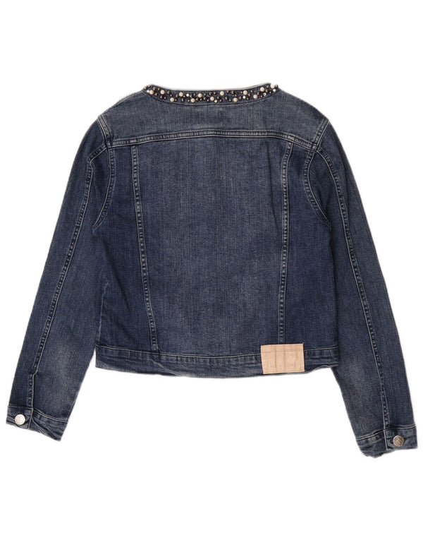 Vintage Γυναικείο Crop Τζιν Μπουφάν UK 18 XL Μπλε βαμβακερό