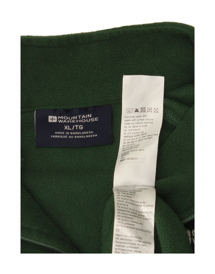 MOUNTAIN WAREHOUSE Mens Zip Neck Fleece Jumper XL Green Polyester Vintage Mountain Warehouse and Second-Hand Mountain Warehouse from Messina Hembry 