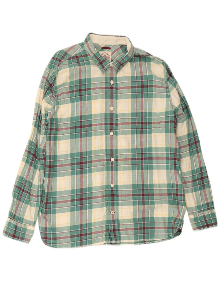 Ανδρικό φανελένιο πουκάμισο Fat Face XL Green Check Cotton