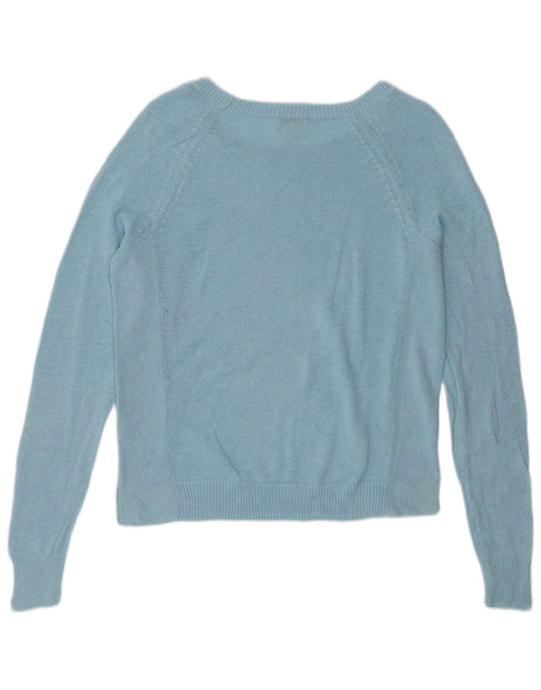 J. CREW Γυναικείο Crop Boat Neck Jumper πουλόβερ UK 10 Small Blue Linen