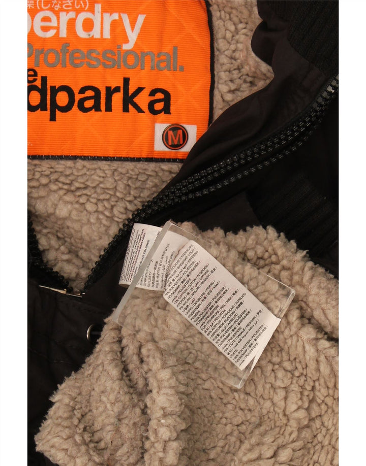 Superdry Γυναικείο Μπουφάν Parka με κουκούλα Windparka UK 14 Μεσαίο μαύρο πολυεστέρα