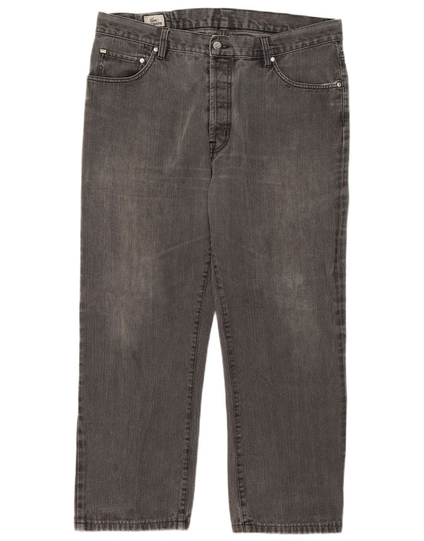 Ανδρικό τζιν Lacoste ίσιο μέγεθος 48 XL W38 L26 Γκρι βαμβακερό