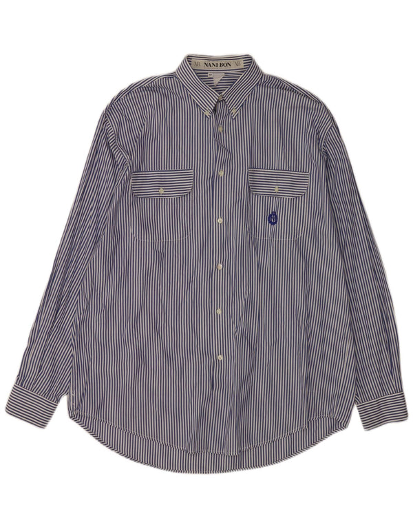 Ανδρικό πουκάμισο NANI BON Νούμερο 42 Large Blue Pinstripe
