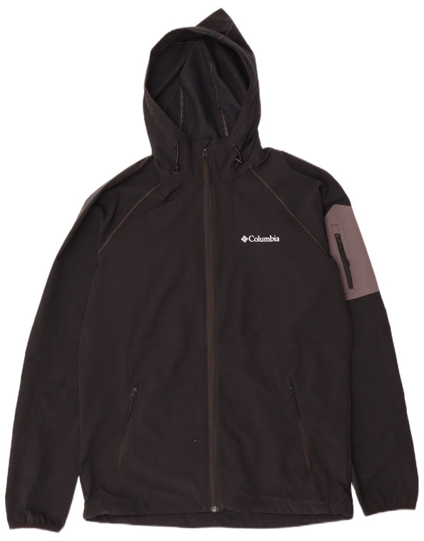 Columbia Ανδρικό μπουφάν βροχής με κουκούλα UK 38 Μεσαίο μαύρο πολυεστέρα