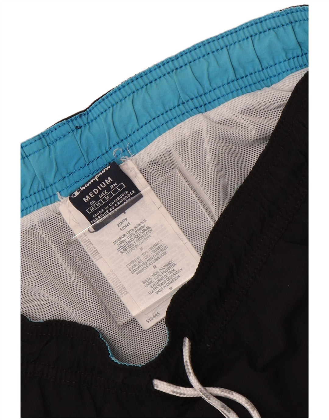 Champion Ανδρικό γραφικό σορτς κολύμβησης μεσαίο μαύρο πολυαμίδιο