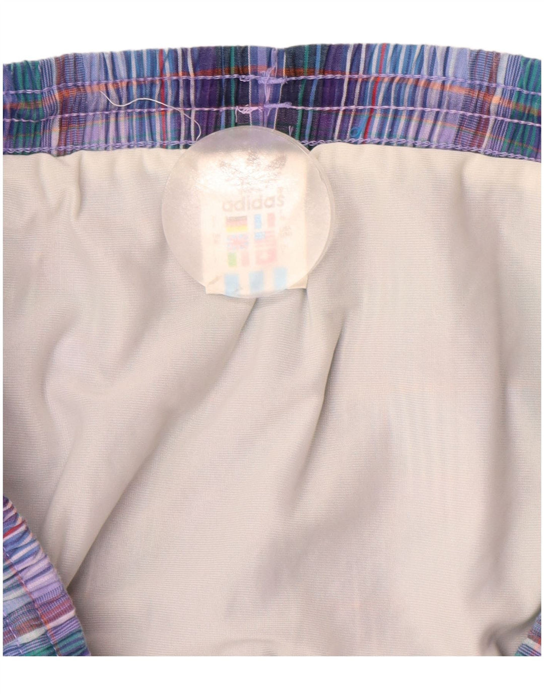 Ανδρικό σορτς κολύμβησης ADIDAS μεγάλο μπλε βαμβακερό καρέ