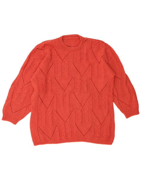 Γυναικείο πουλόβερ με λαιμόκοψη VINTAGE UK 18 XL Κόκκινο