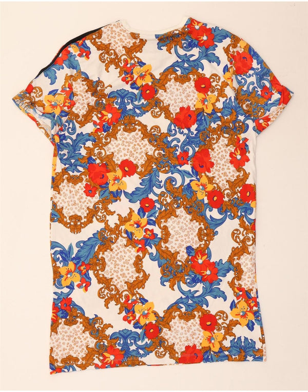 Adidas Womens Her Graphic T-Shirt φόρεμα UK 14 Medium πολύχρωμο Floral