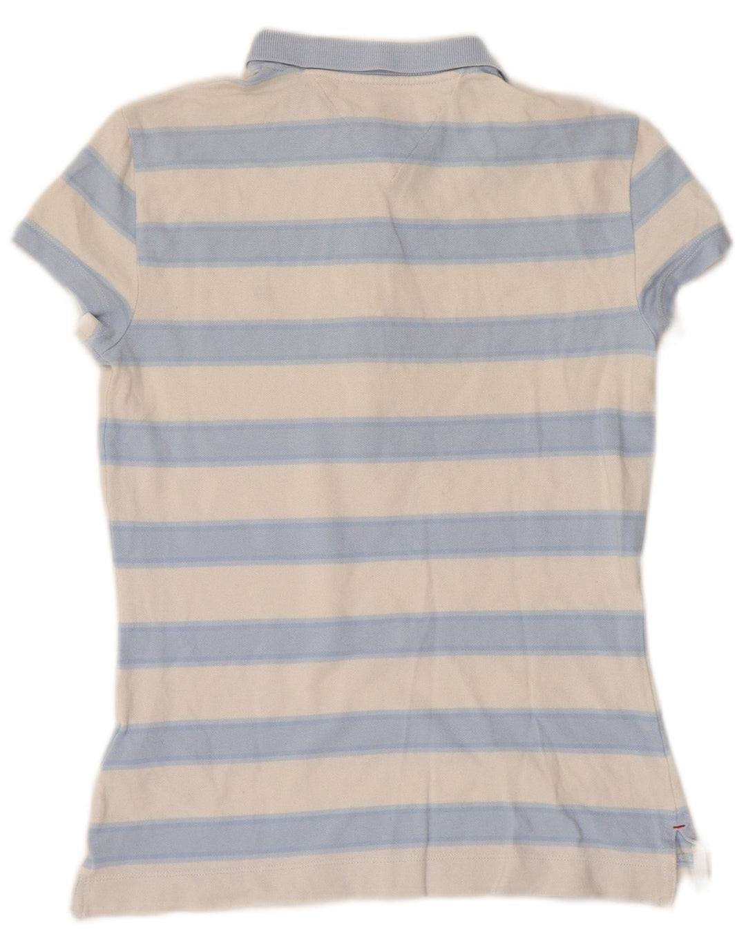 TOMMY HILFIGER Γυναικείο μπλουζάκι πόλο UK 6 XS μπλε ριγέ βαμβακερό