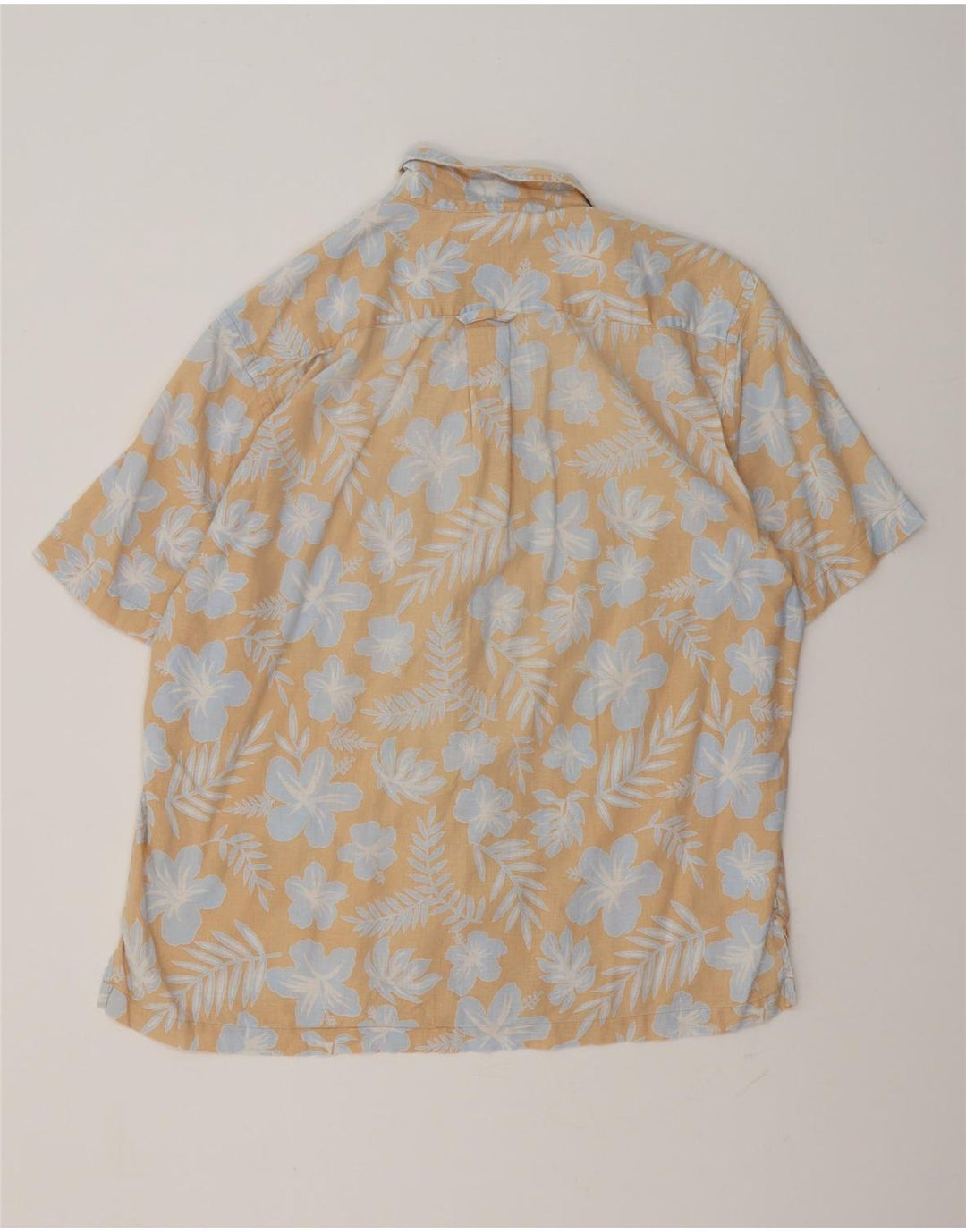 Ανδρικό κοντομάνικο Gant Πουκάμισο κανονικής εφαρμογής Μεγάλο μπεζ φλοράλ λινό