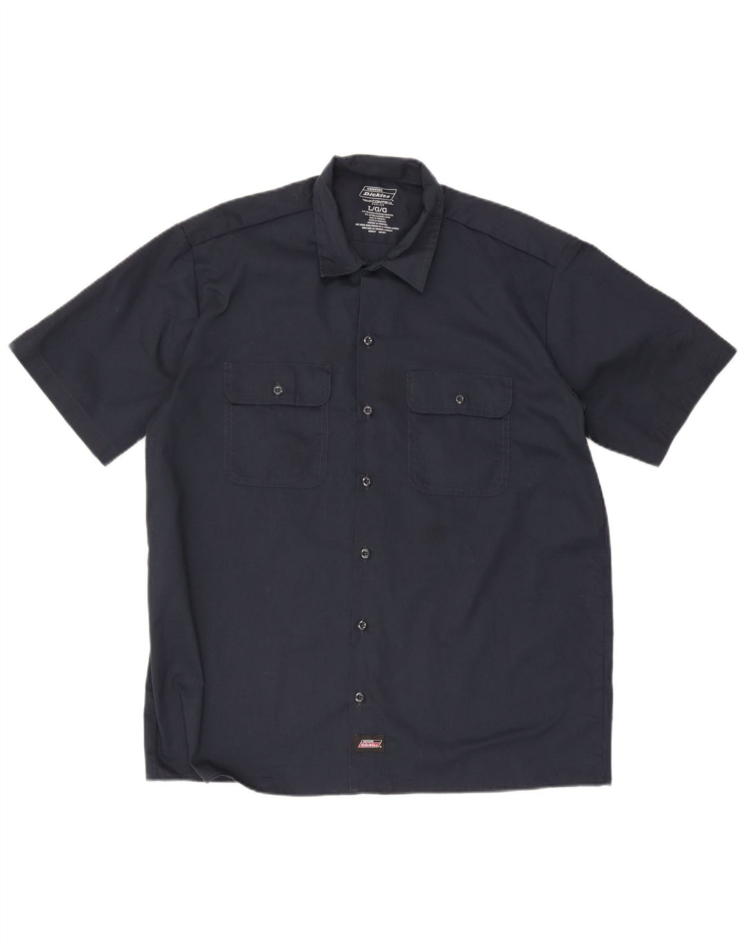 Ανδρικό κοντομάνικο πουκάμισο Dickies σε μπλε ναυτικό πολυεστέρα