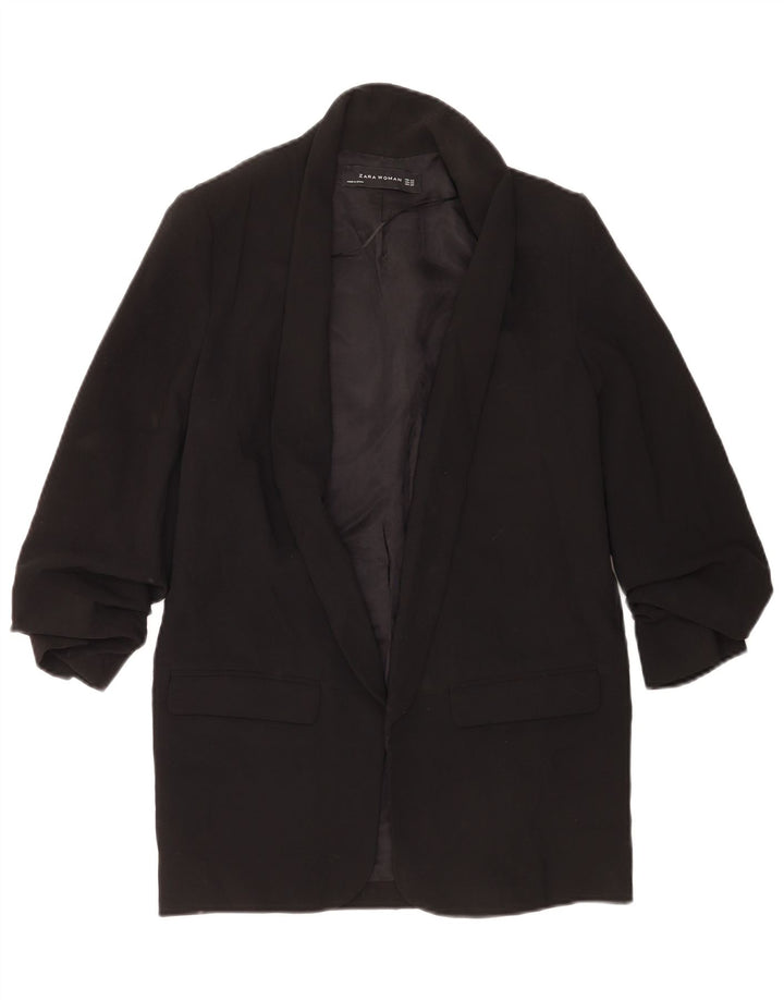 Zara Γυναικείο Open Oversized Blazer Jacket UK 6 XS Μαύρο Πολυεστέρας