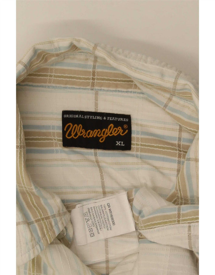 Ανδρικό κοντομάνικο πουκάμισο Wrangler XL Λευκό βαμβακερό