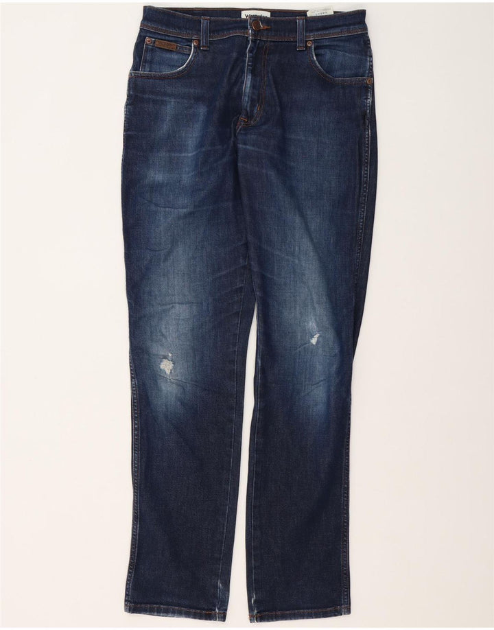 Wrangler Mens Texas Distressed Slim Jeans W31 L34 Blue Cotton