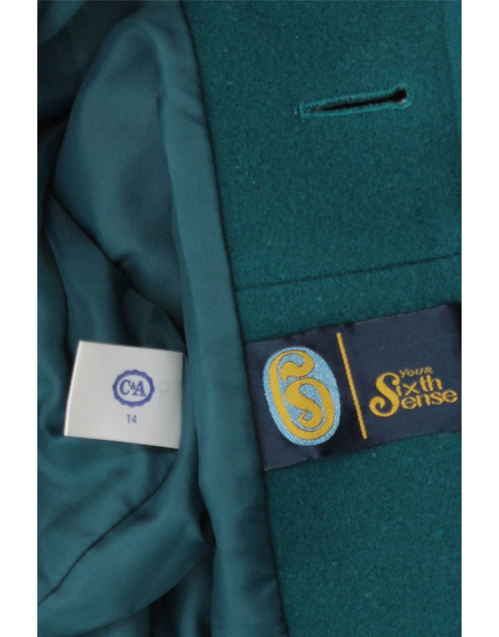 Γυναικείο παλτό με διπλό στήθος Sixth Sense US 14 XL Green New Wool