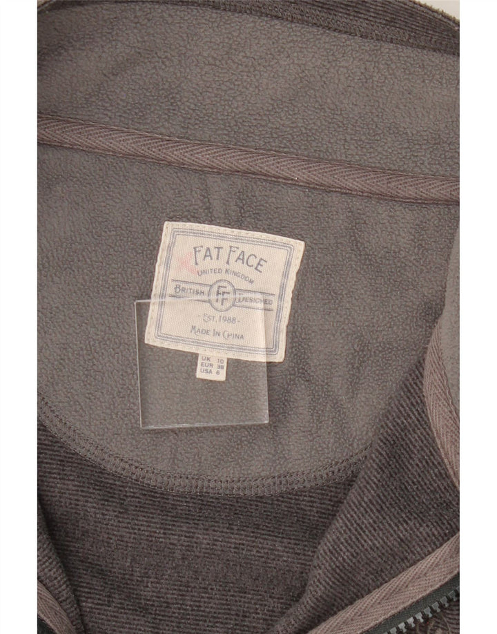 FAT FACE Womens Oversized Tracksuit Top Jacket UK 10 Small Grey Pinstripe Vintage Fat Face and Second-Hand Fat Face from Messina Hembry 