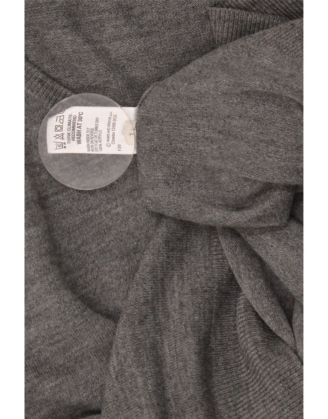 Marks & Spencer Ανδρικό πουλόβερ με λαιμόκοψη με λαιμόκοψη XL γκρι ακρυλικό