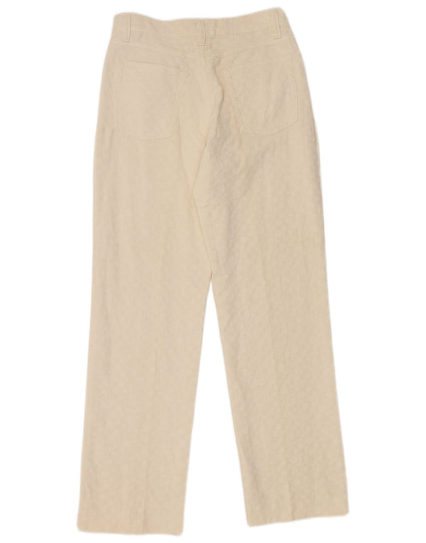 Vintage Γυναικείο Casual Παντελόνι IT 42 Medium W26 L28 Λευκό γεωμετρικό
