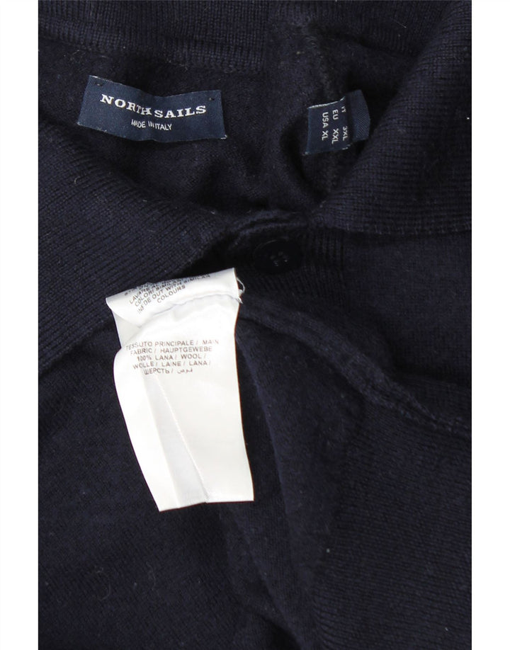 Ανδρικό πουλόβερ με λαιμό πόλο North Sails XL Μαλλί Navy Blue