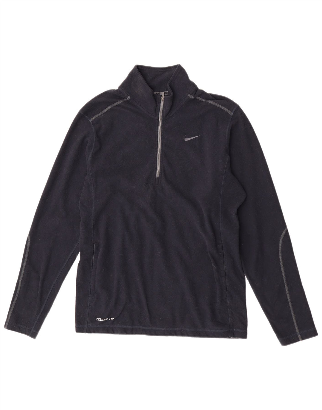 Ανδρικό Nike Therma-Fit με φερμουάρ φλις λαιμόκοψη Μεσαίο μπλε ναυτικό πολυεστέρας