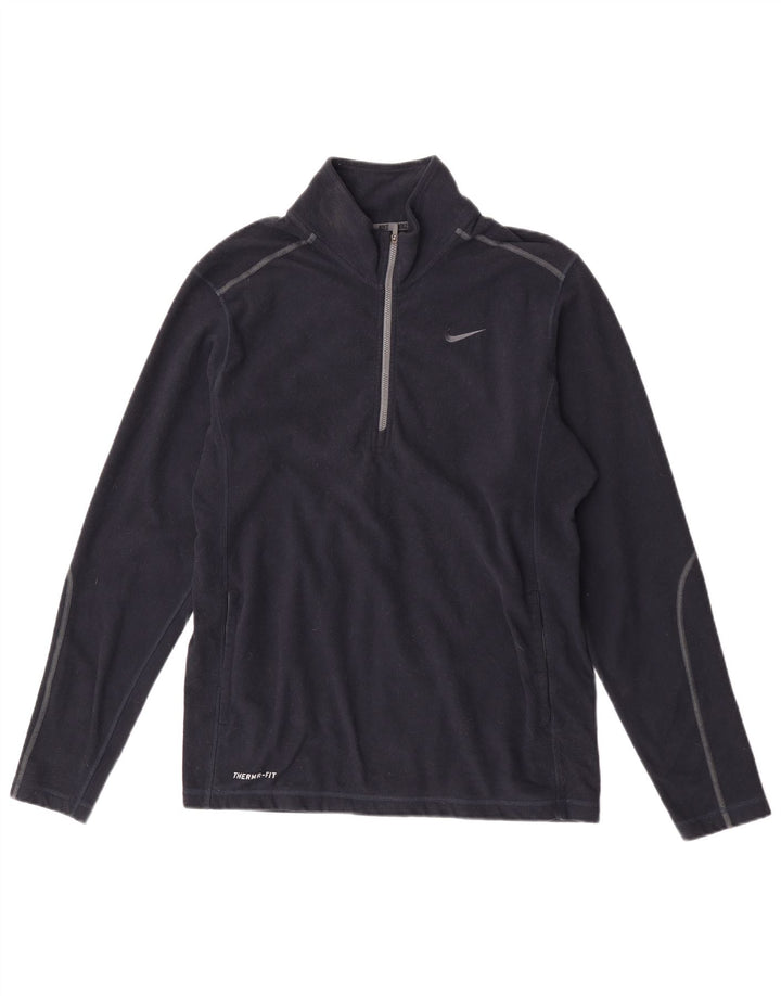 Ανδρικό Nike Therma-Fit με φερμουάρ φλις λαιμόκοψη Μεσαίο μπλε ναυτικό πολυεστέρας