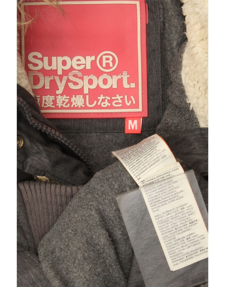Γυναικείο μπουφάν με κουκούλα Superdry UK 12 Medium Grey Polyester
