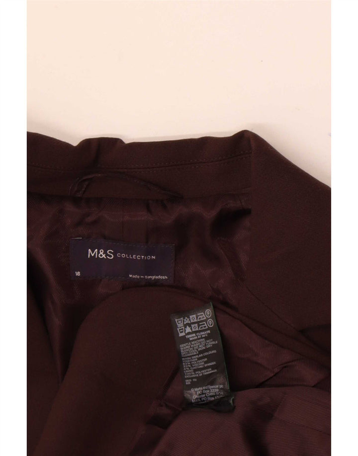 Marks & Spencer Γυναικείο μπουφάν σακάκι με 1 κουμπί UK 18 XL καφέ πολυεστέρας