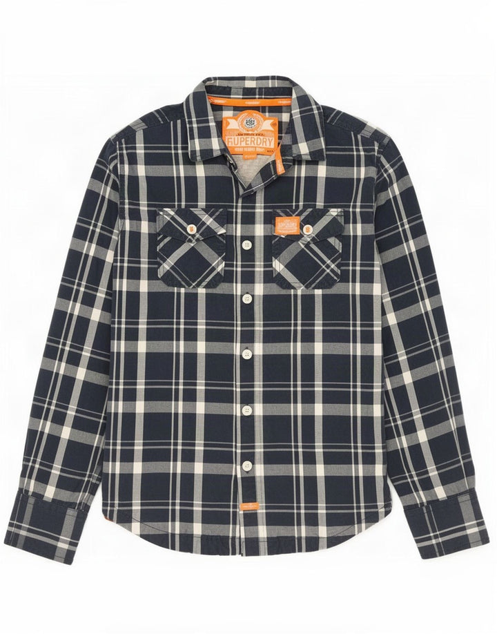Ανδρικό πουκάμισο Superdry, μεσαίο μπλε ναυτικό, βαμβακερό