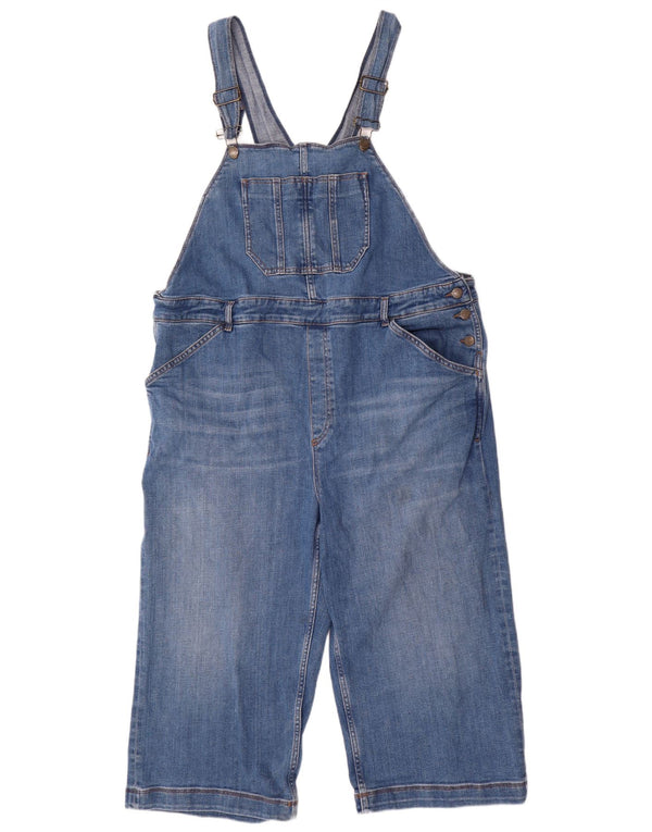 Fat Face Γυναικείο Clayton Dungarees Capri Jeans UK 22 3XL W44 L20 Μπλε βαμβακερό