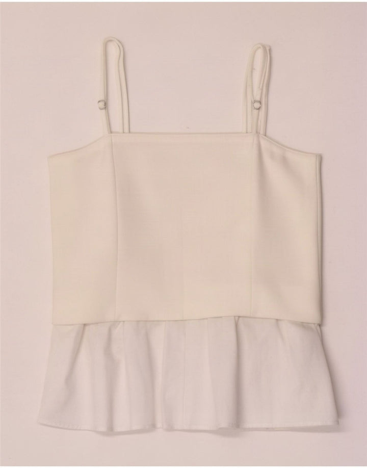 Zara Womens Cami Top UK 12 Medium White Colorblock Polyester