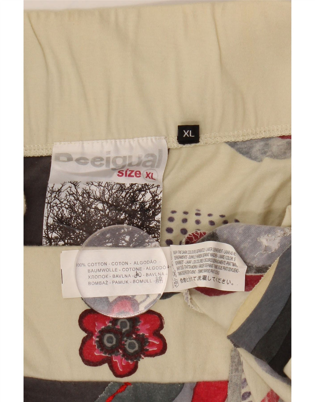 DESIGUAL Γυναικεία γραφική ασύμμετρη φούστα XL W32 Πολύχρωμη Floral