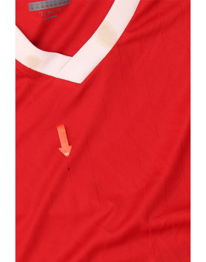 Adidas Mens Climalite Top Μακρύ μανίκι 2XL Κόκκινο Πολυεστέρας