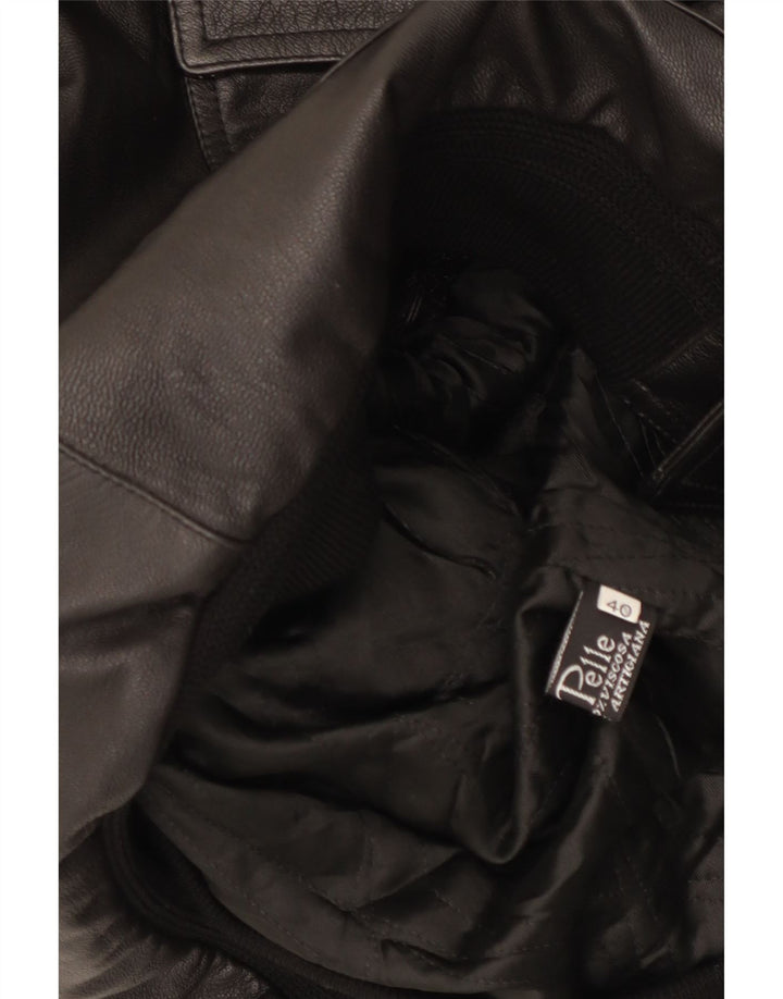 Vintage Γυναικείο Loose Fit Δερμάτινο Μπουφάν IT 40 Small Black Leather