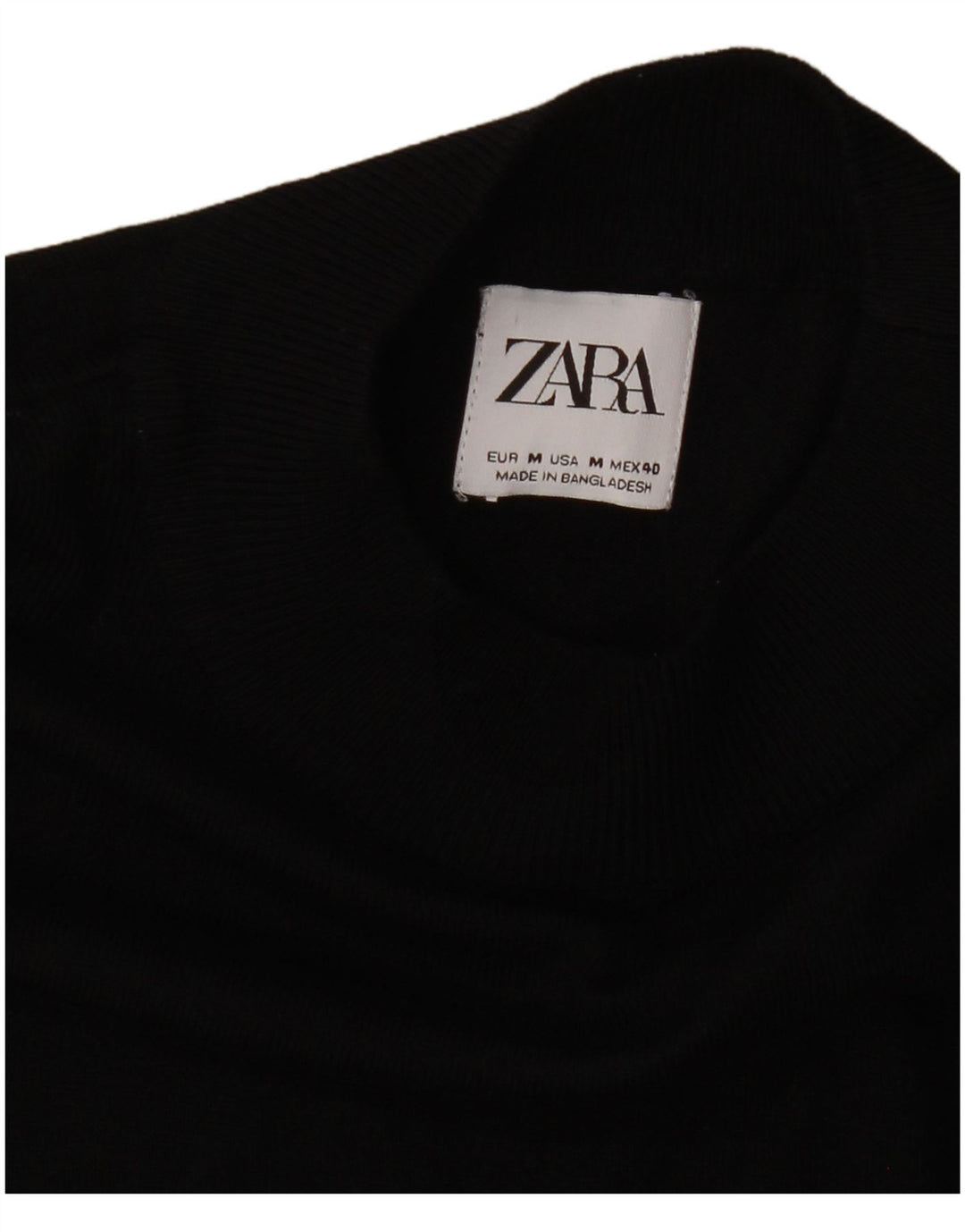 Ανδρικό πουλόβερ με λαιμόκοψη ZARA μεσαίο μαύρο