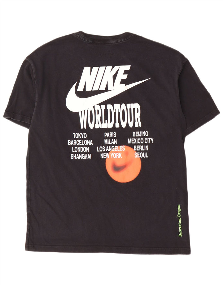 Ανδρικό γραφικό μπλουζάκι Nike, μεσαίο μαύρο βαμβακερό