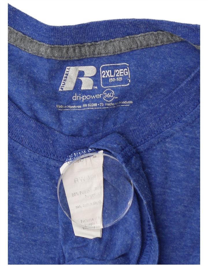 RUSSELL ATHLETIC Ανδρικό T-Shirt Dri-Power Top UK 50/52 2XL Μπλε Πολυεστέρας